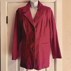 NWOT SUEDE LEATHER Denim & Co Raspberry Jacket-M/L